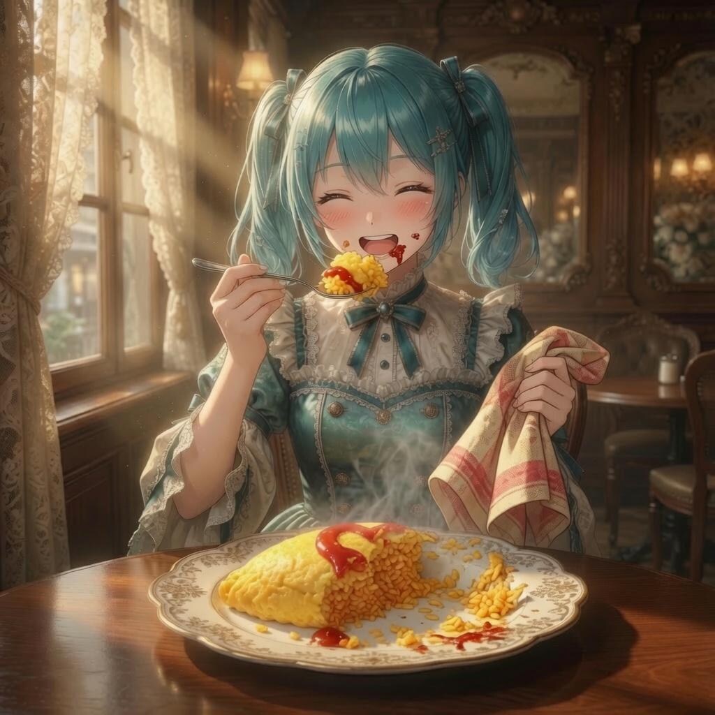 今日のお昼はオムライスです