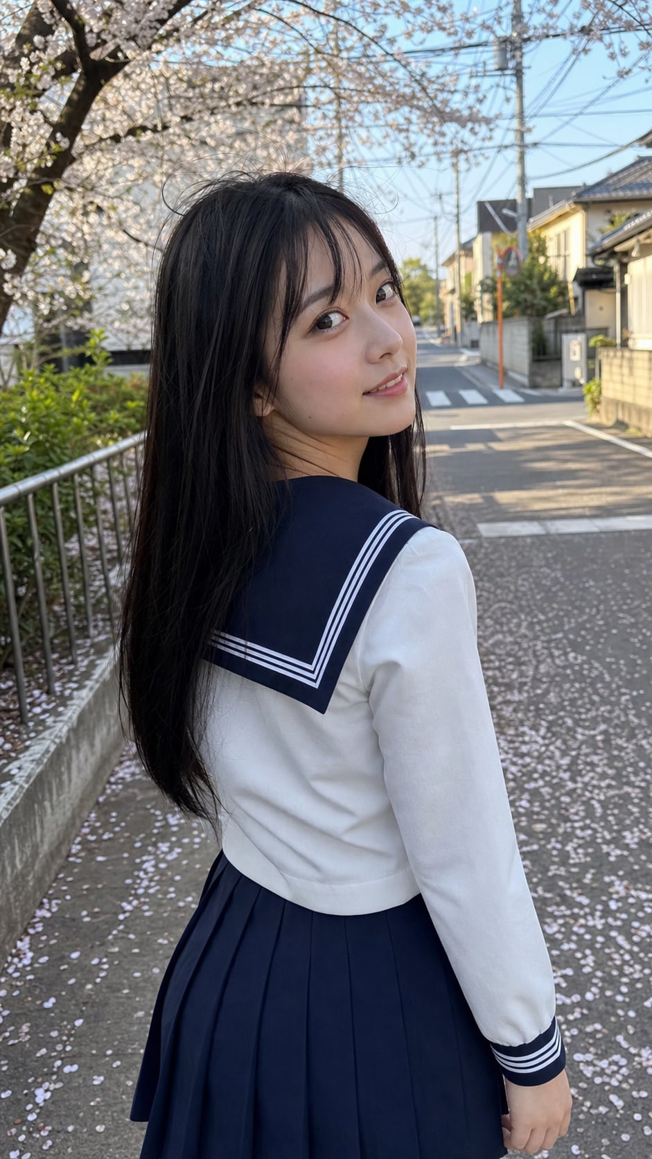 Petals Caught in Her Hair