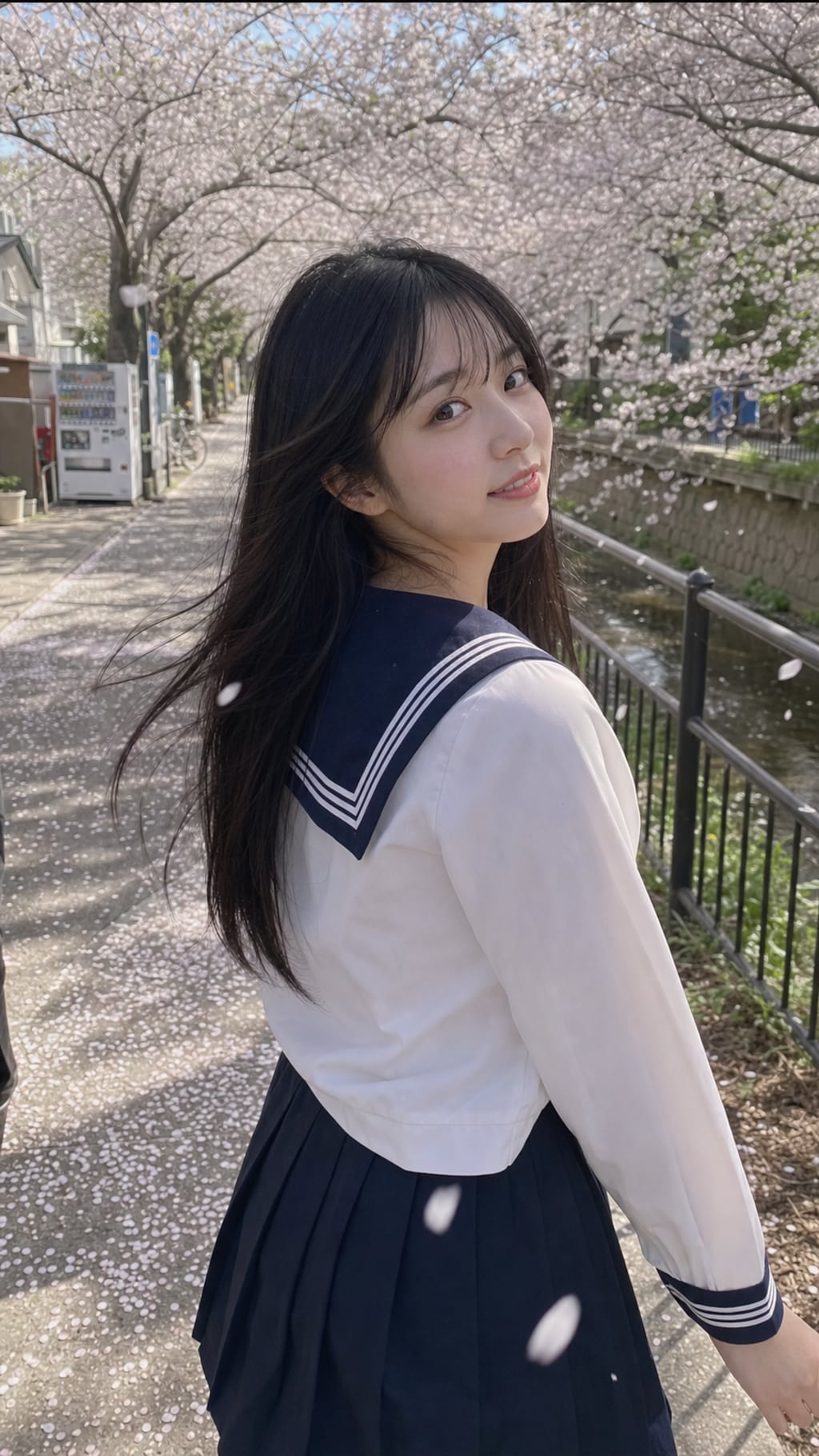 Petals Caught in Her Hair