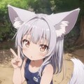 狐ちゃんと海デート 2枚目