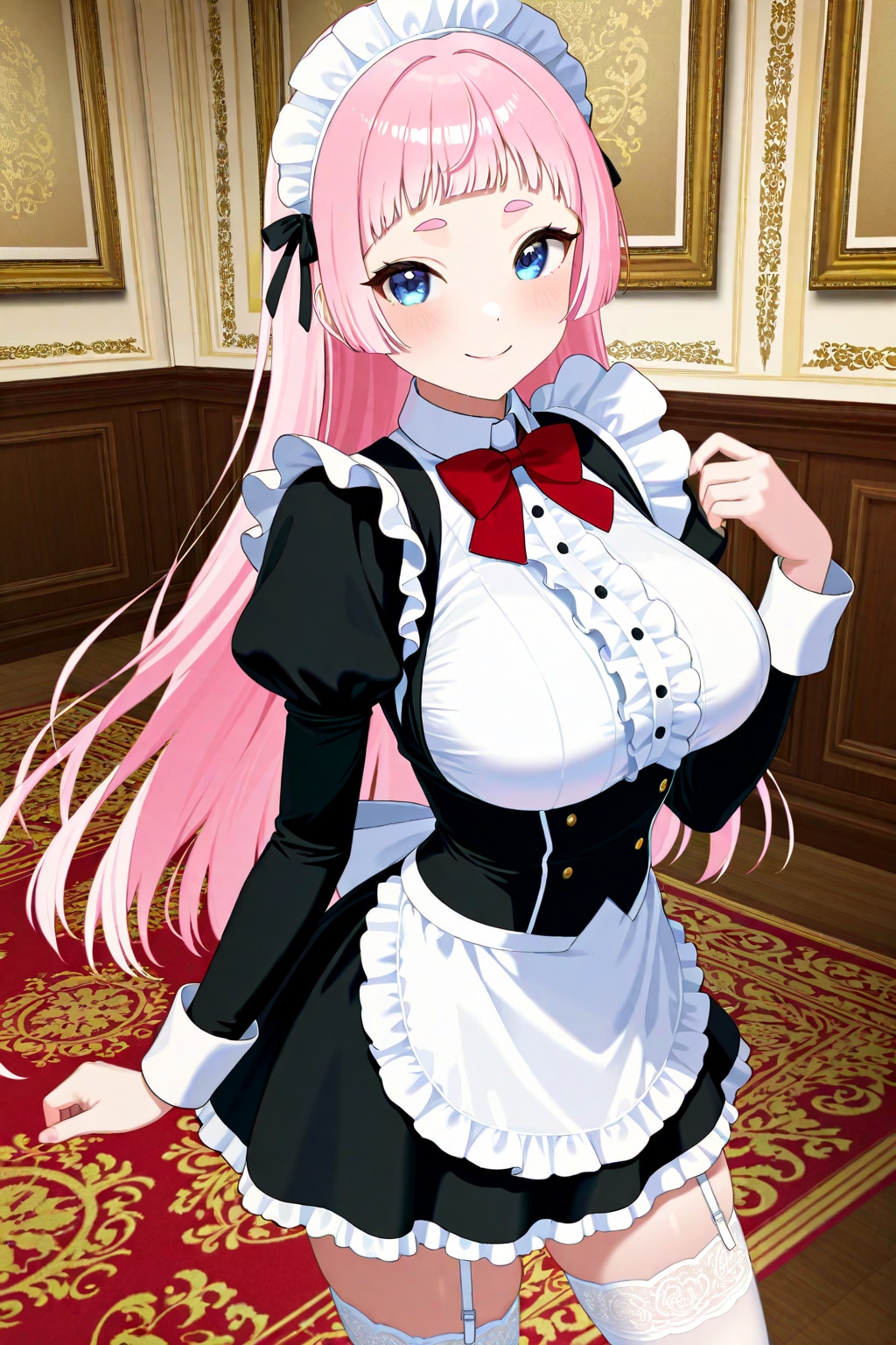 ピンク髪のメイドちん | の人気AIイラスト・グラビア