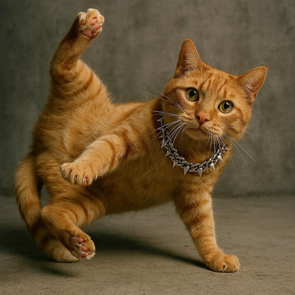 銀ネックレスをした猫