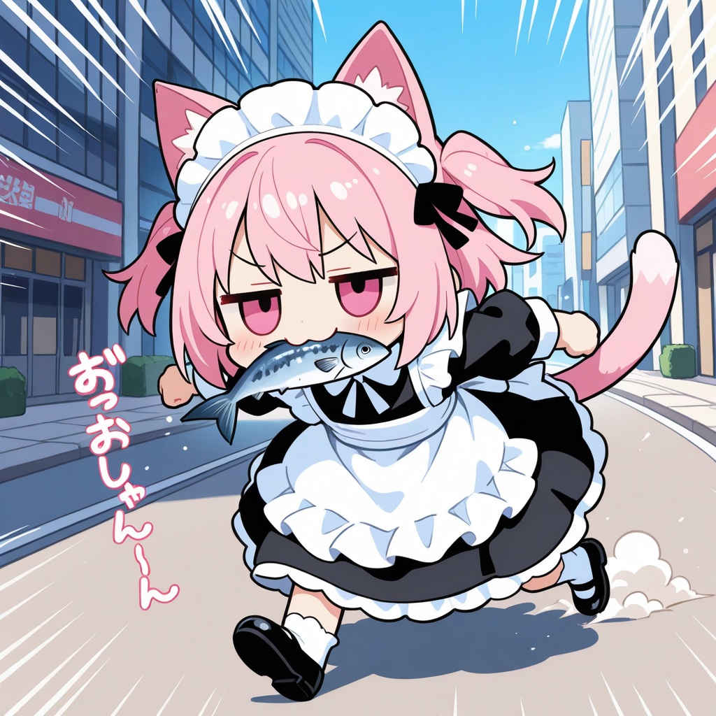 ねこ属性、おさかにゃ属性、本能属性のねこメイド
