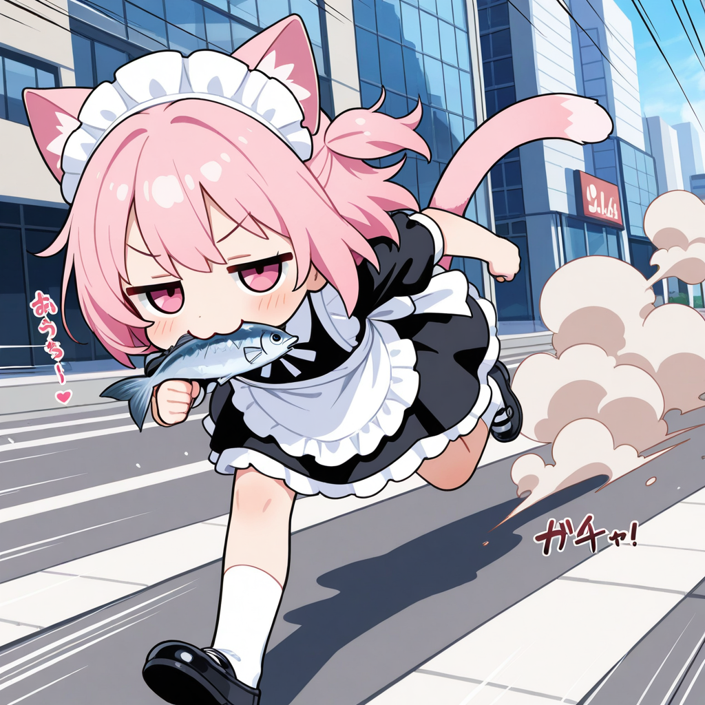 ねこ属性、おさかにゃ属性、本能属性のねこメイド