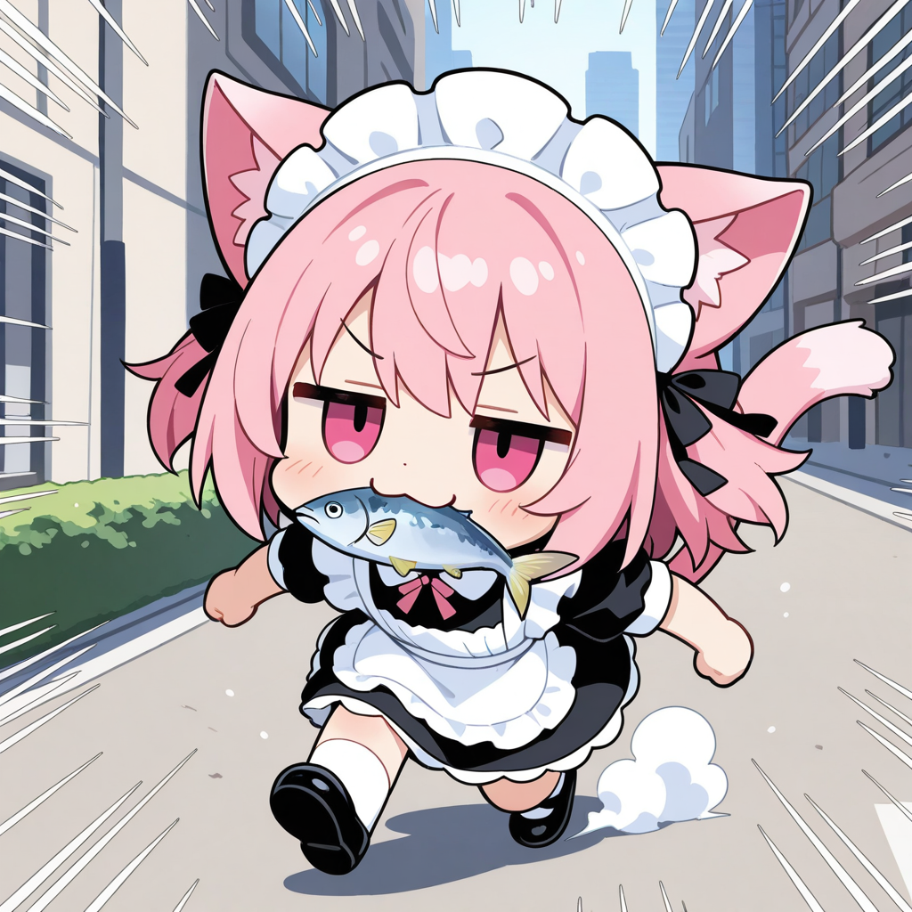 ねこ属性、おさかにゃ属性、本能属性のねこメイド
