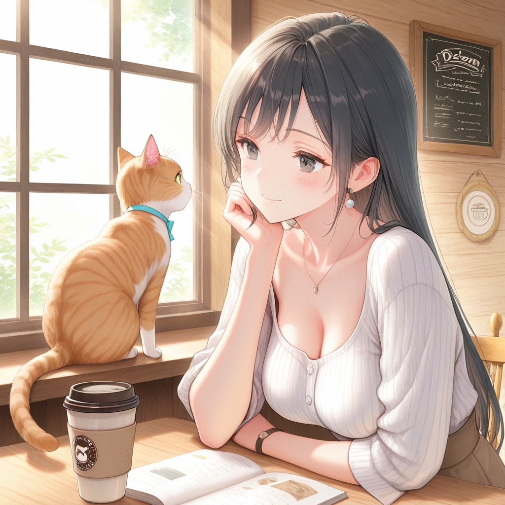 カフェのひと時(QILIN) | の人気AIイラスト・グラビア