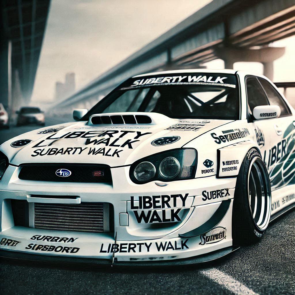 ホワイトカラーリバティーウォークWRXのドリ車 | の人気AIイラスト・グラビア