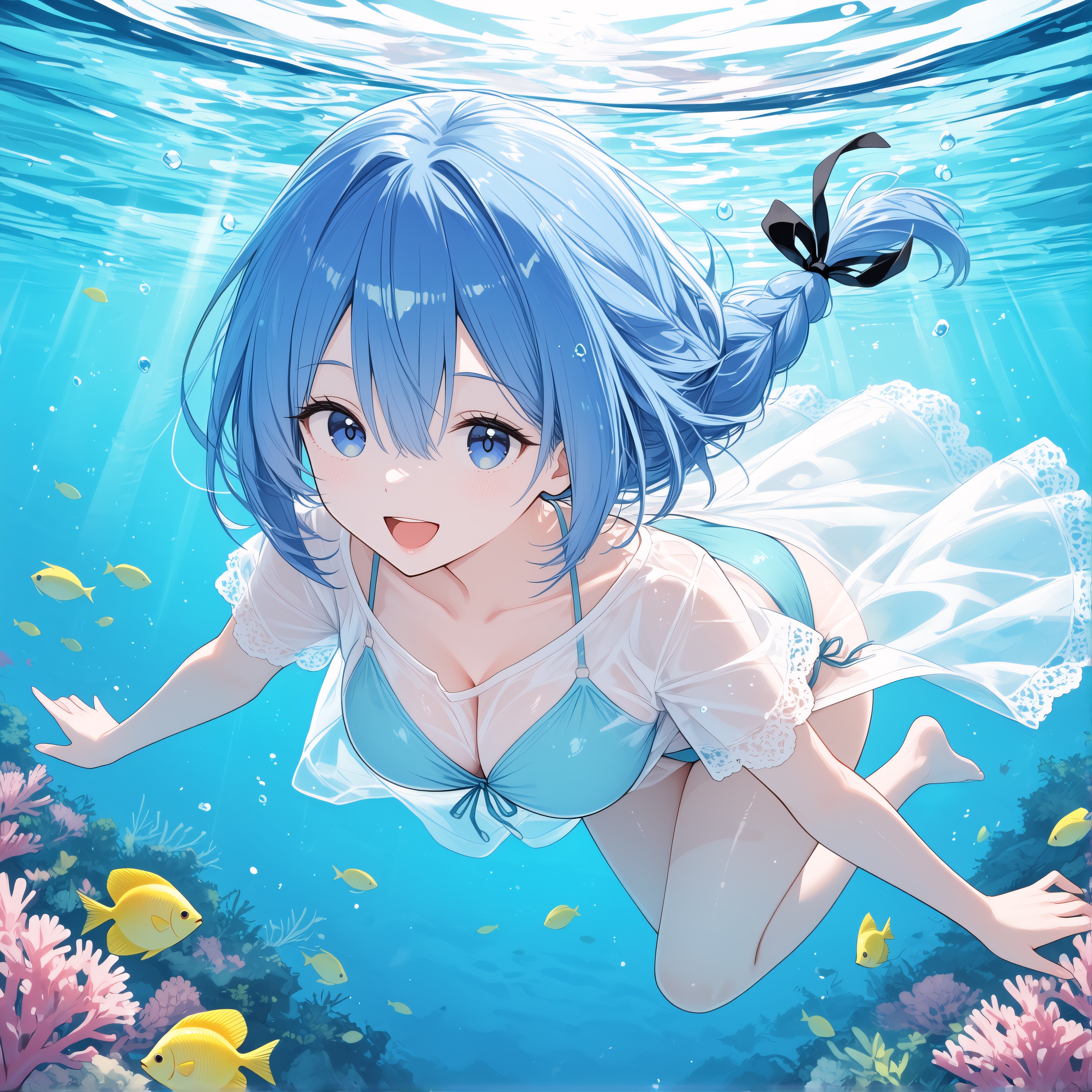 水中遊泳♪