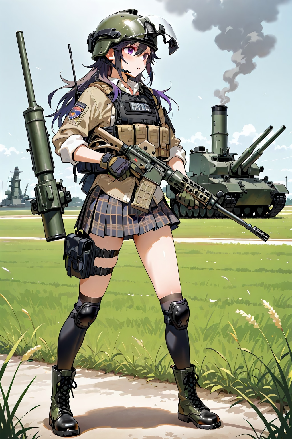 武装したJKと大きな武器