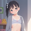 カーディガンと下着少女①（寒色系） 6枚目