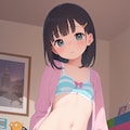 カーディガンと下着少女①（寒色系） 9枚目