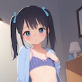 カーディガンと下着少女①（寒色系） 5枚目