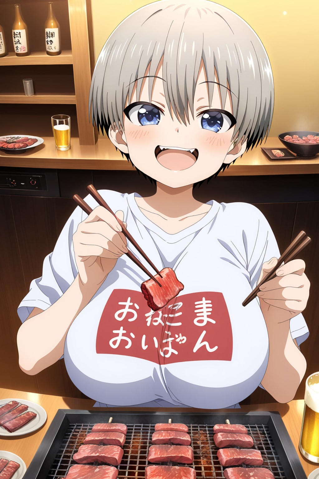 先輩焼き肉美味いっスか🥩❤️ | の人気AIイラスト・グラビア