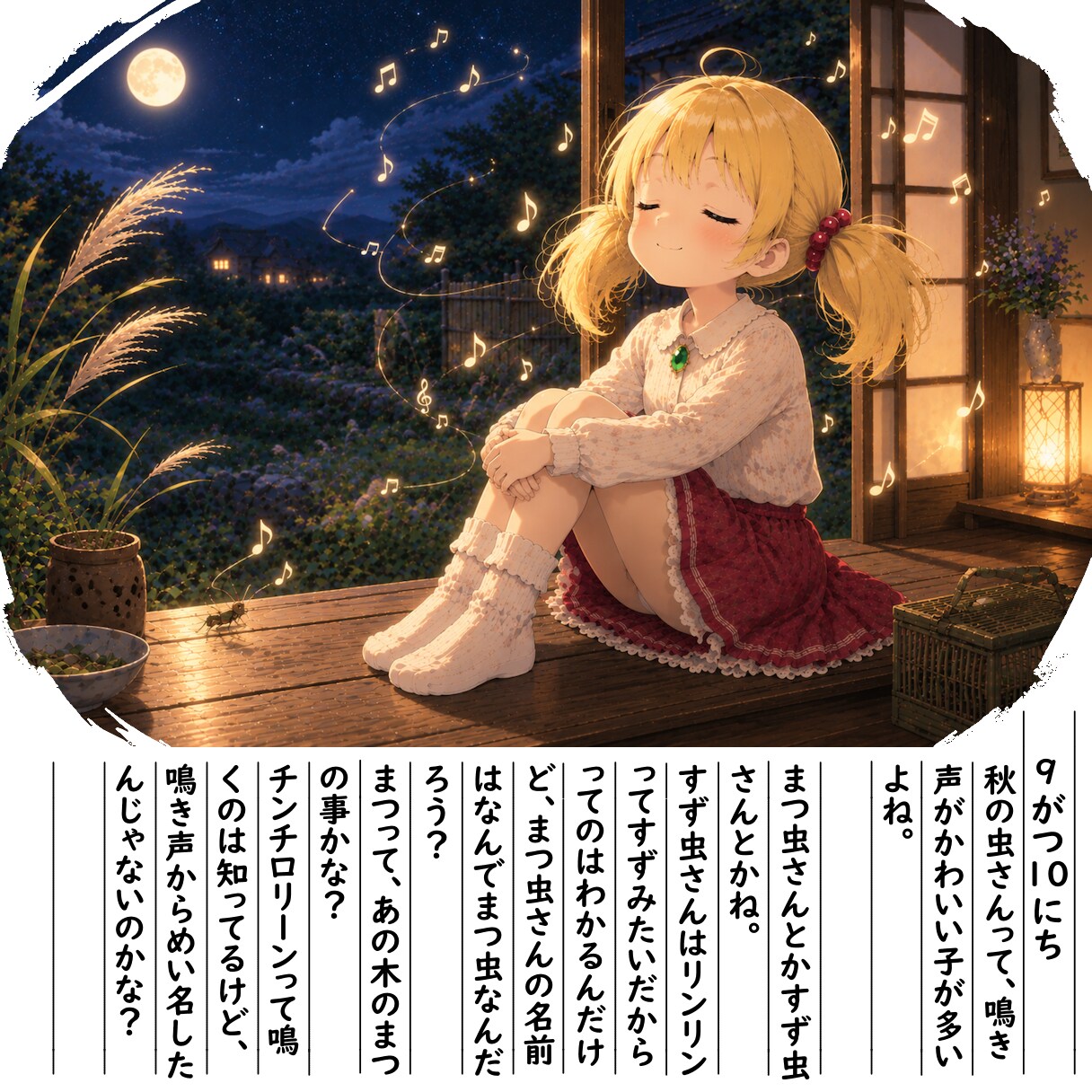 【絵日記】むーしーのーこーえ～♪ | の人気AIイラスト・グラビア