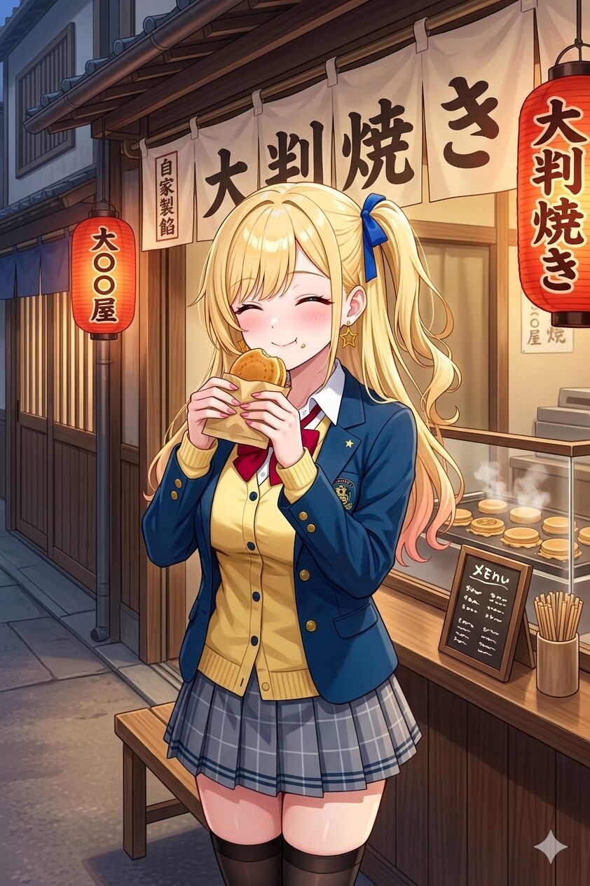 大判焼き食べるナミちゃん