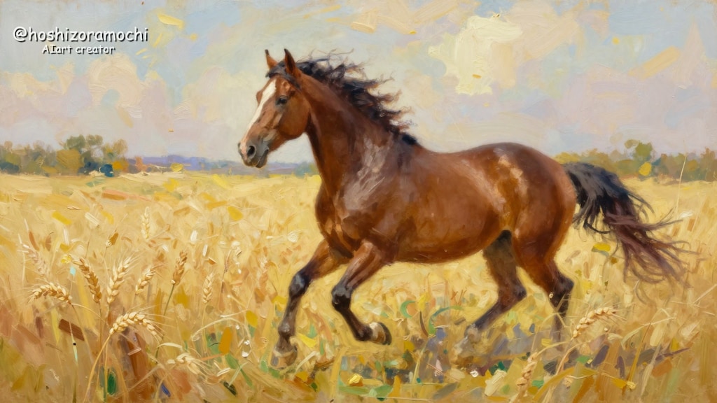 黄金の草原と駿馬