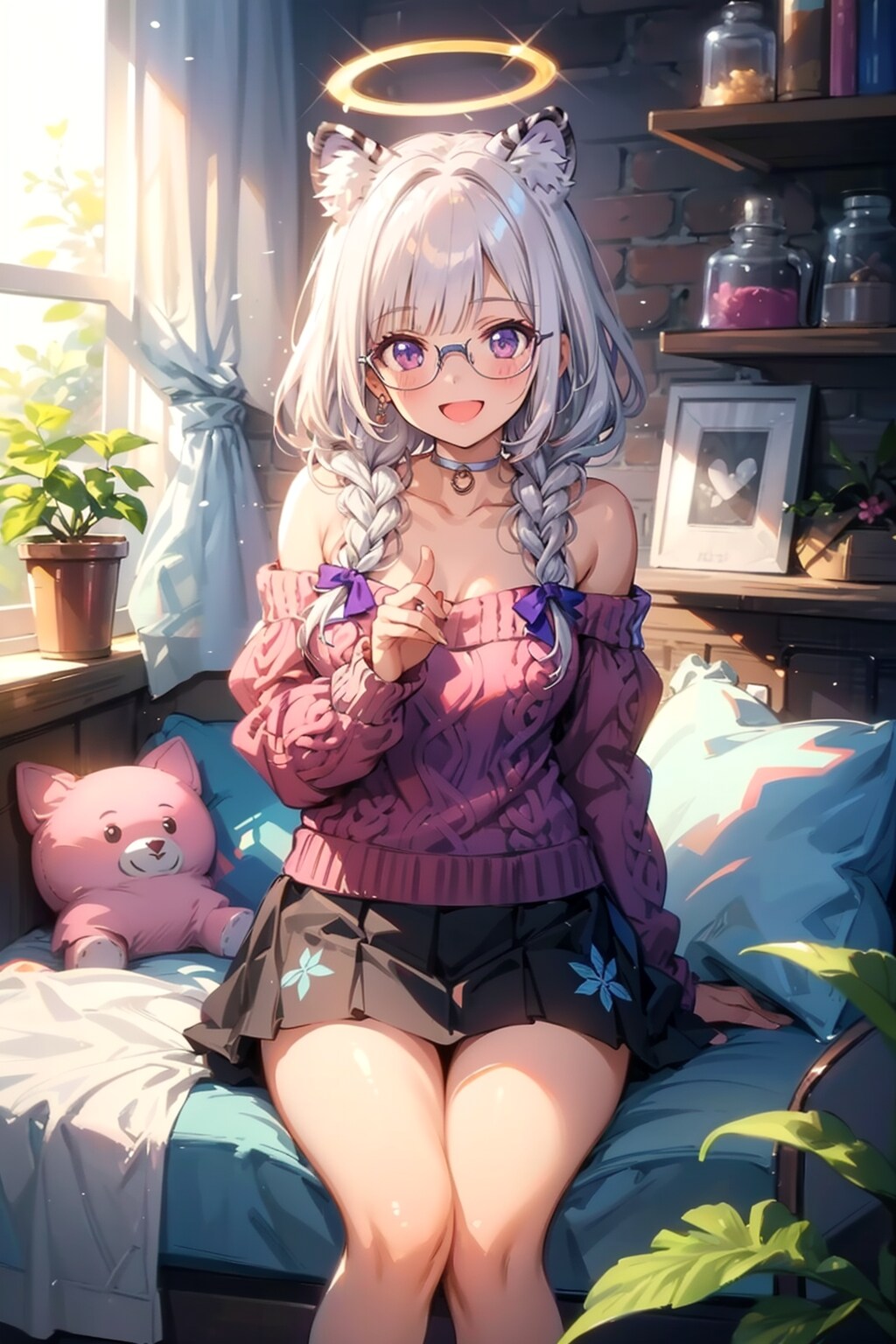 ひまりちゃんなずなちゃんも眼鏡三つ編み