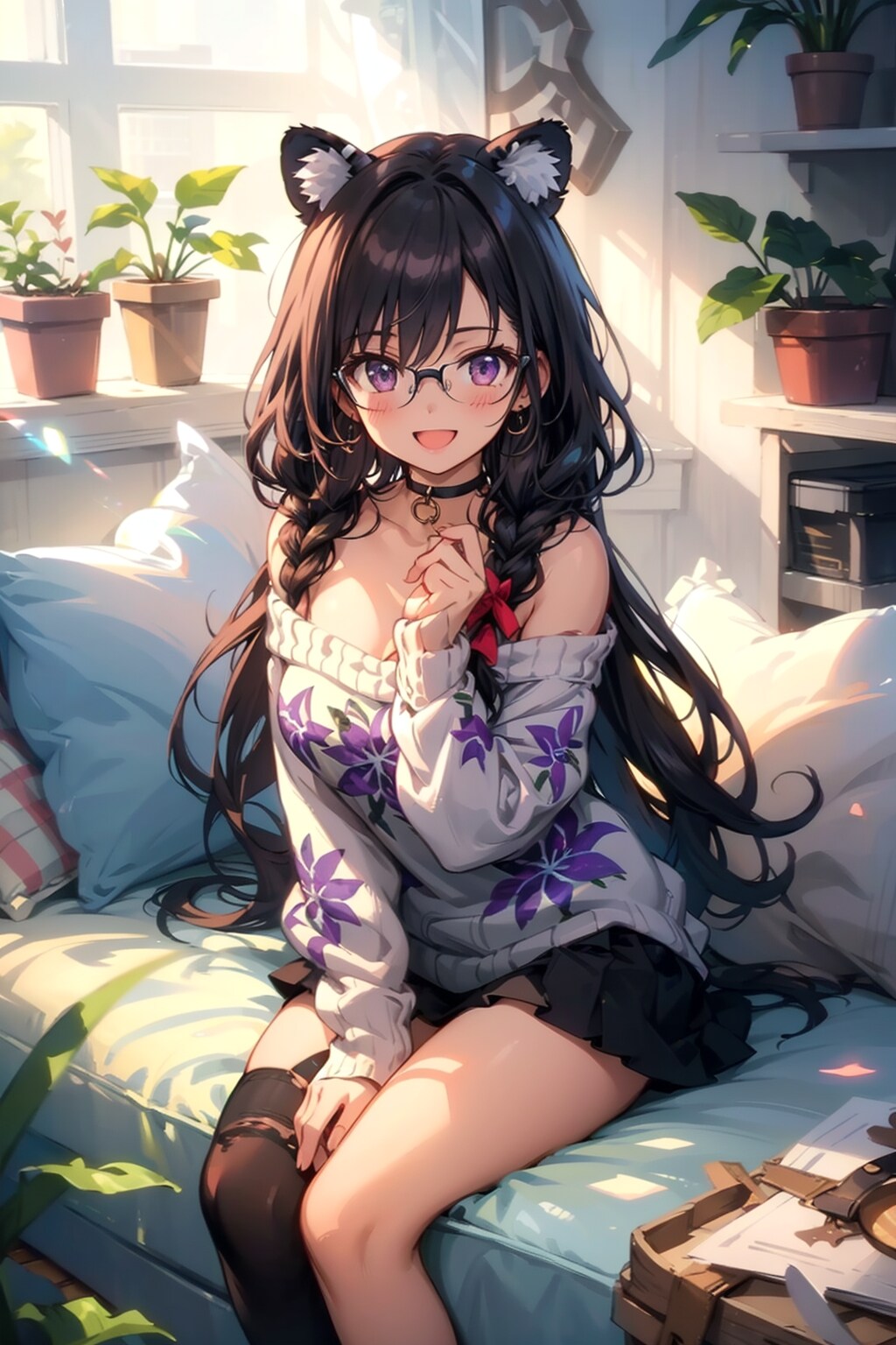 ひまりちゃんなずなちゃんも眼鏡三つ編み