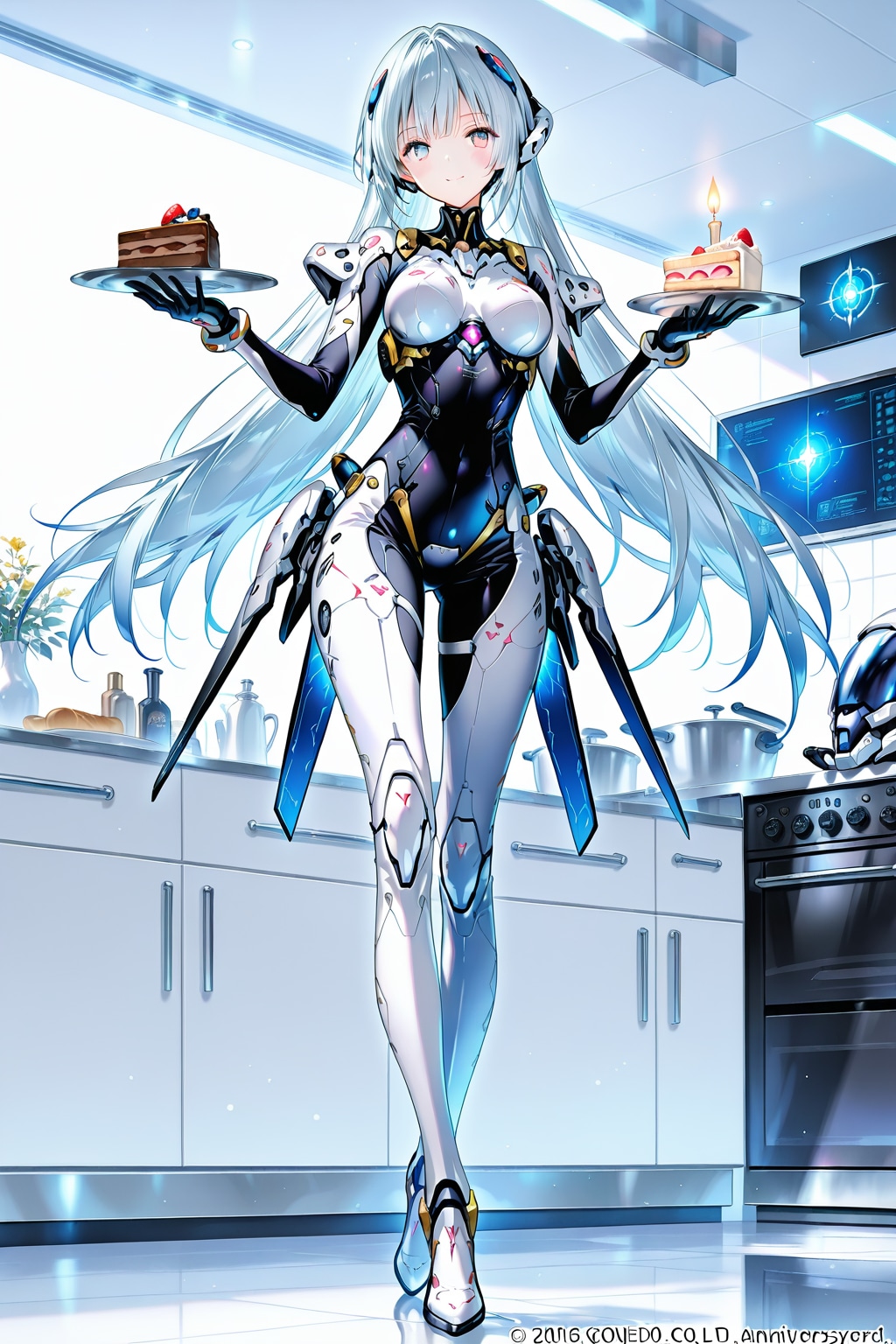 お菓子作り中のメカ娘