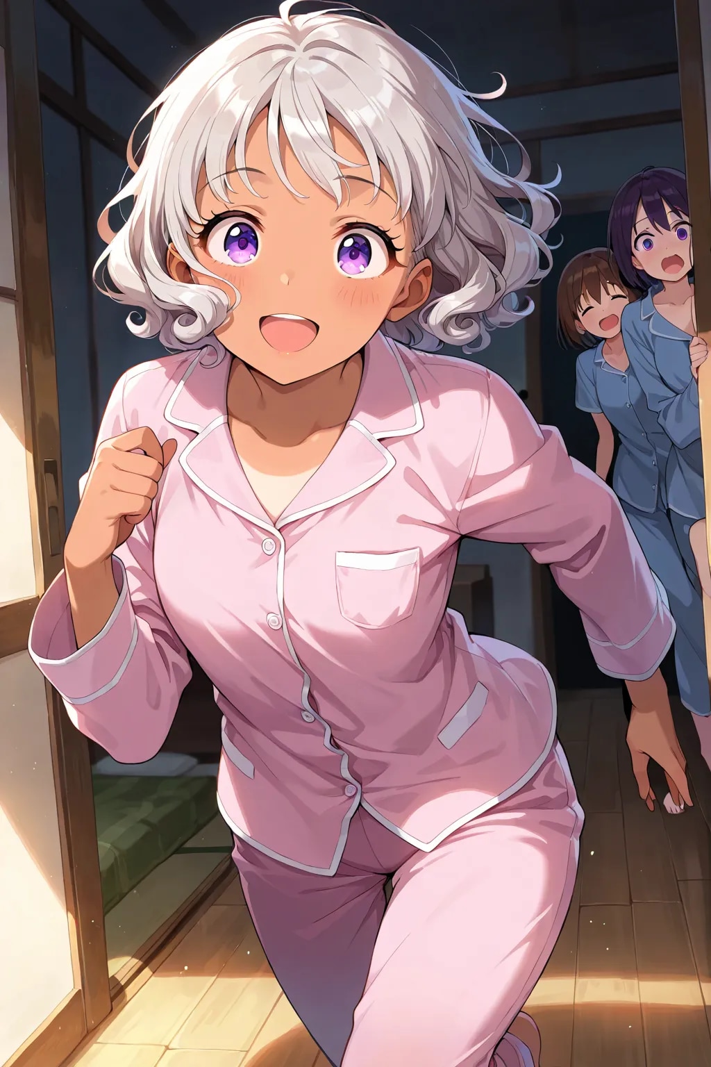 おはよ〜！パジャマのギャル