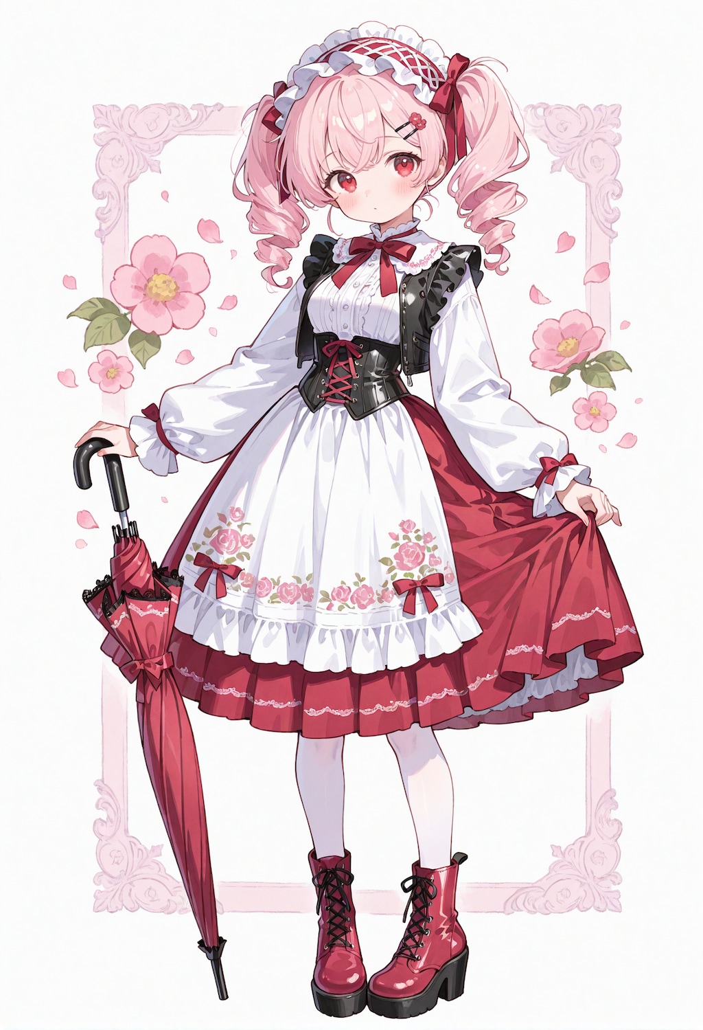 赤いスカートの少女