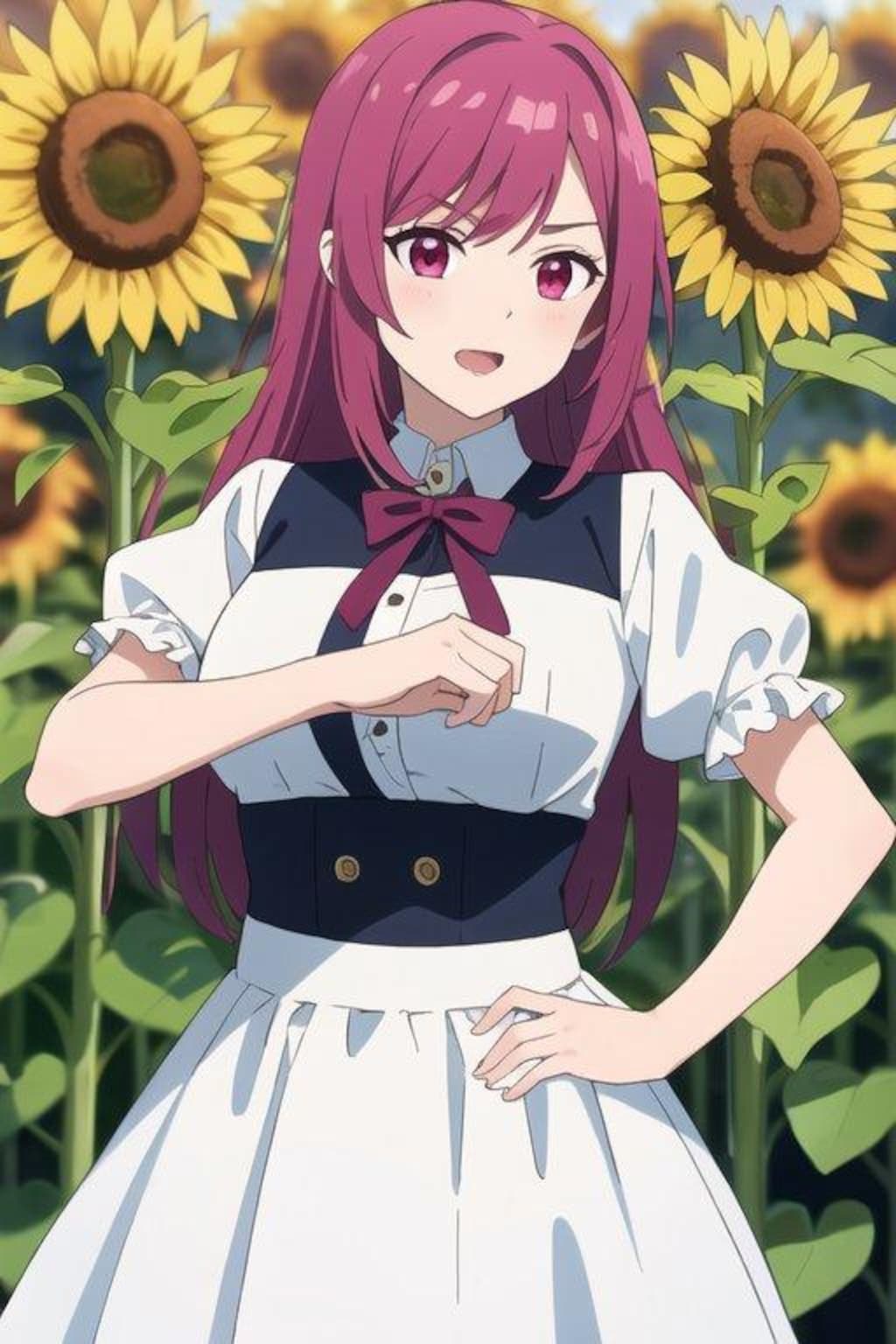 ヒマワリと一緒