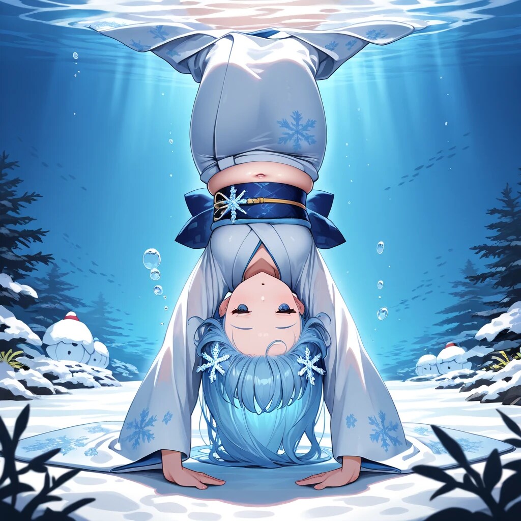 寝相が悪い雪女さん