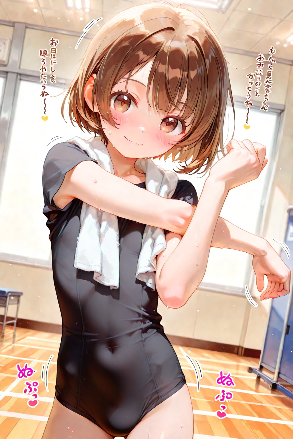 コフィちゃんのレオタード姿（練習用）ダンスレッスンの休憩中かな？ｗ