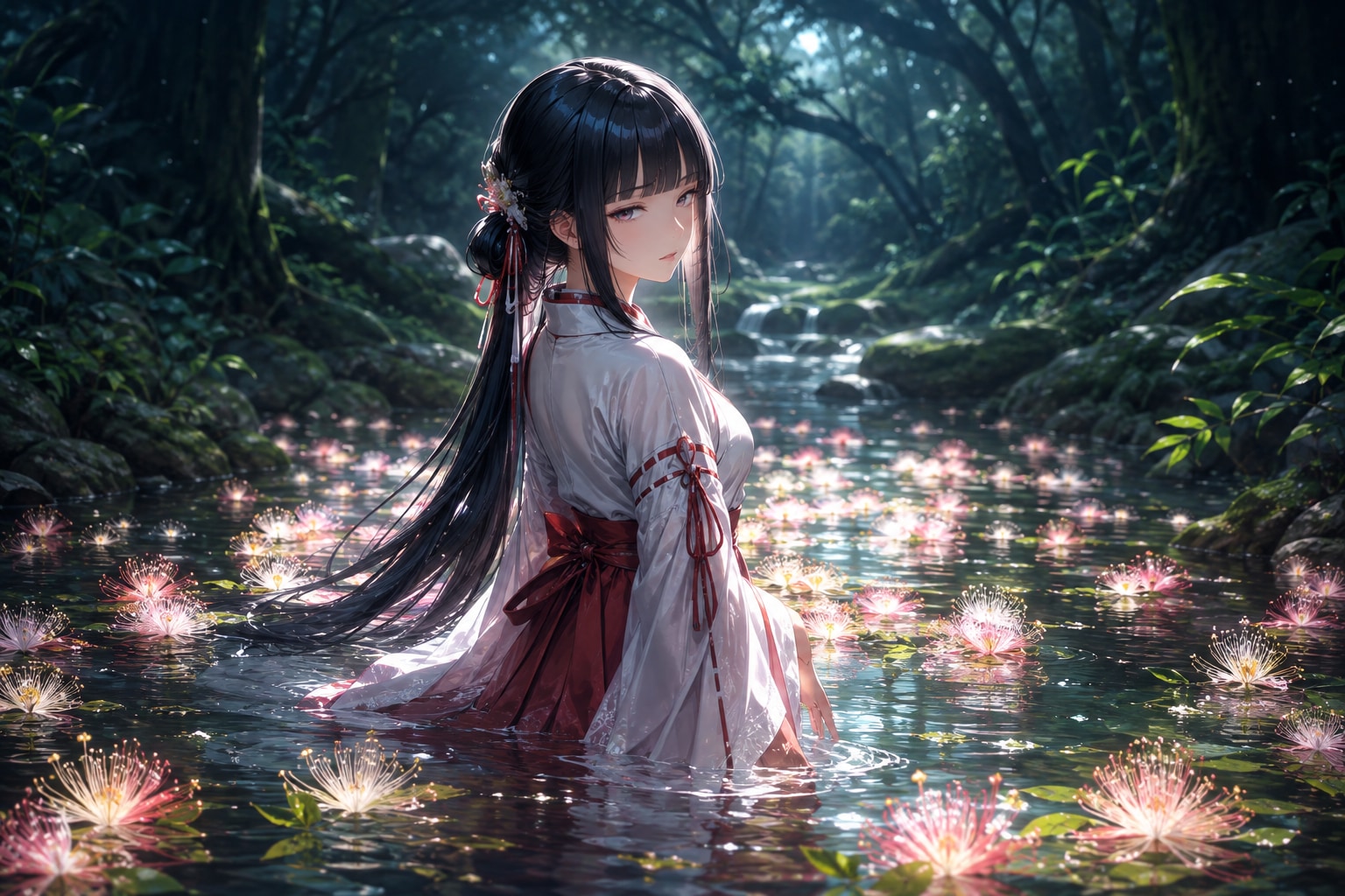 巫女とサガリバナ