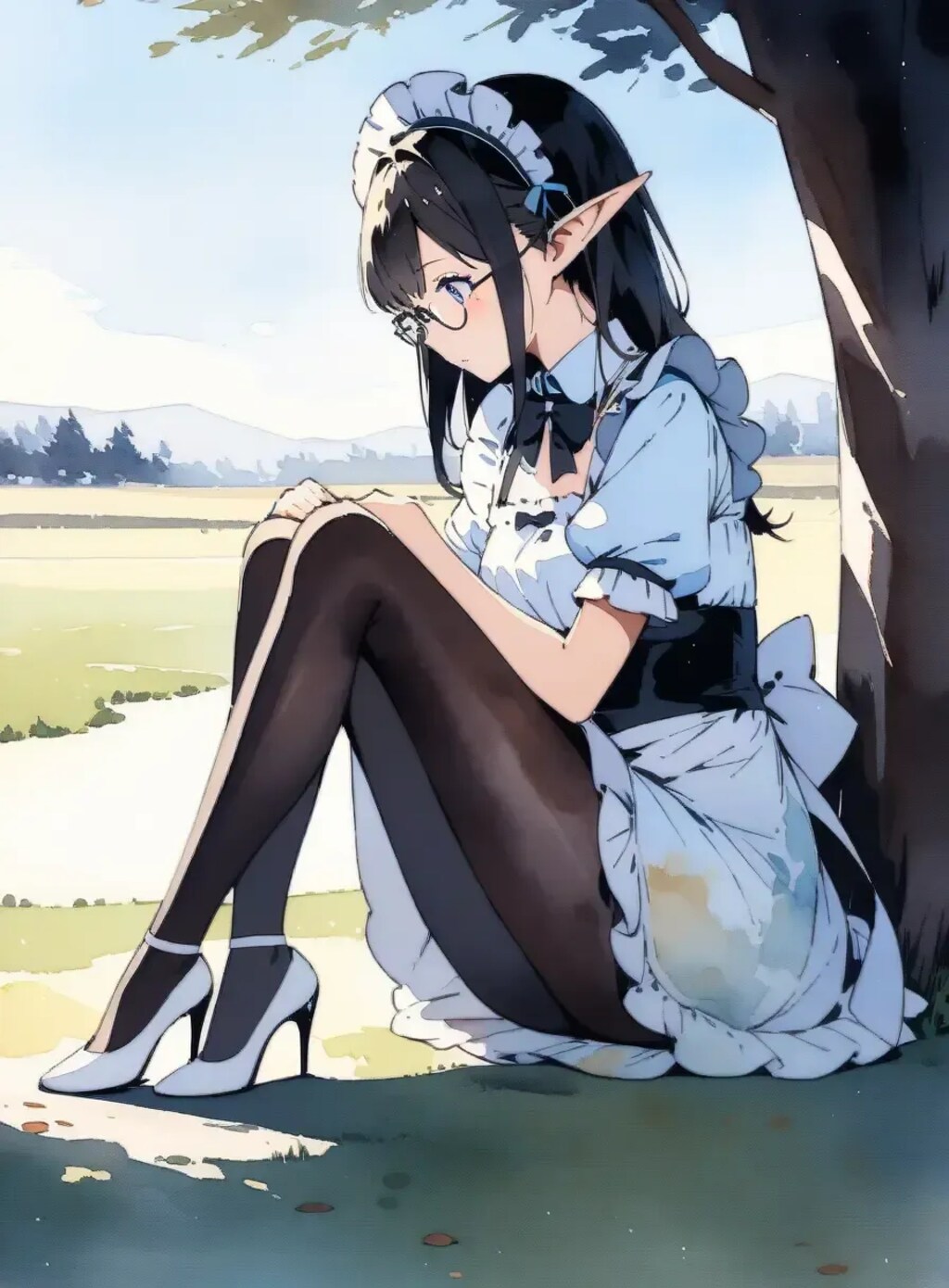 水彩画風エルフメイド4