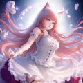 赤髪猫耳ドレスの女の子 2枚目