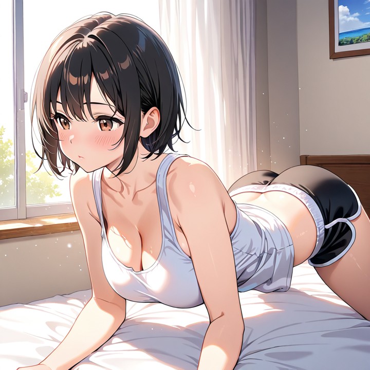 ラフな格好でストレッチ→ムラムラして