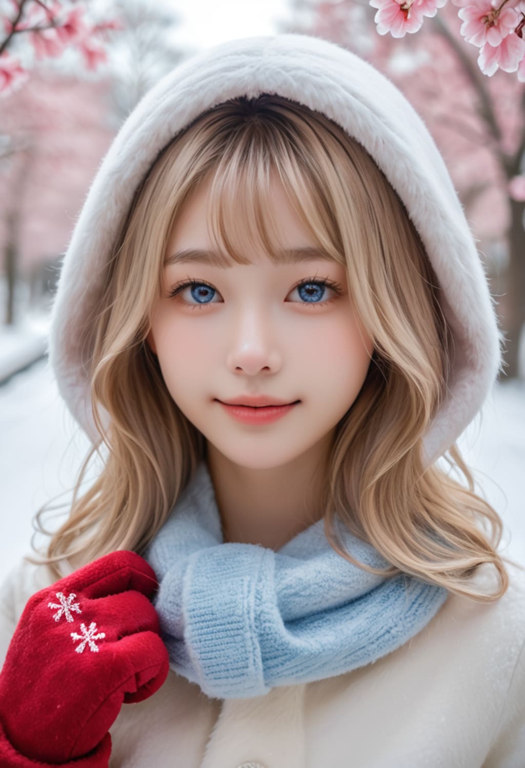 雪の中で咲く桜…君と一緒に、この瞬間を永遠に♡