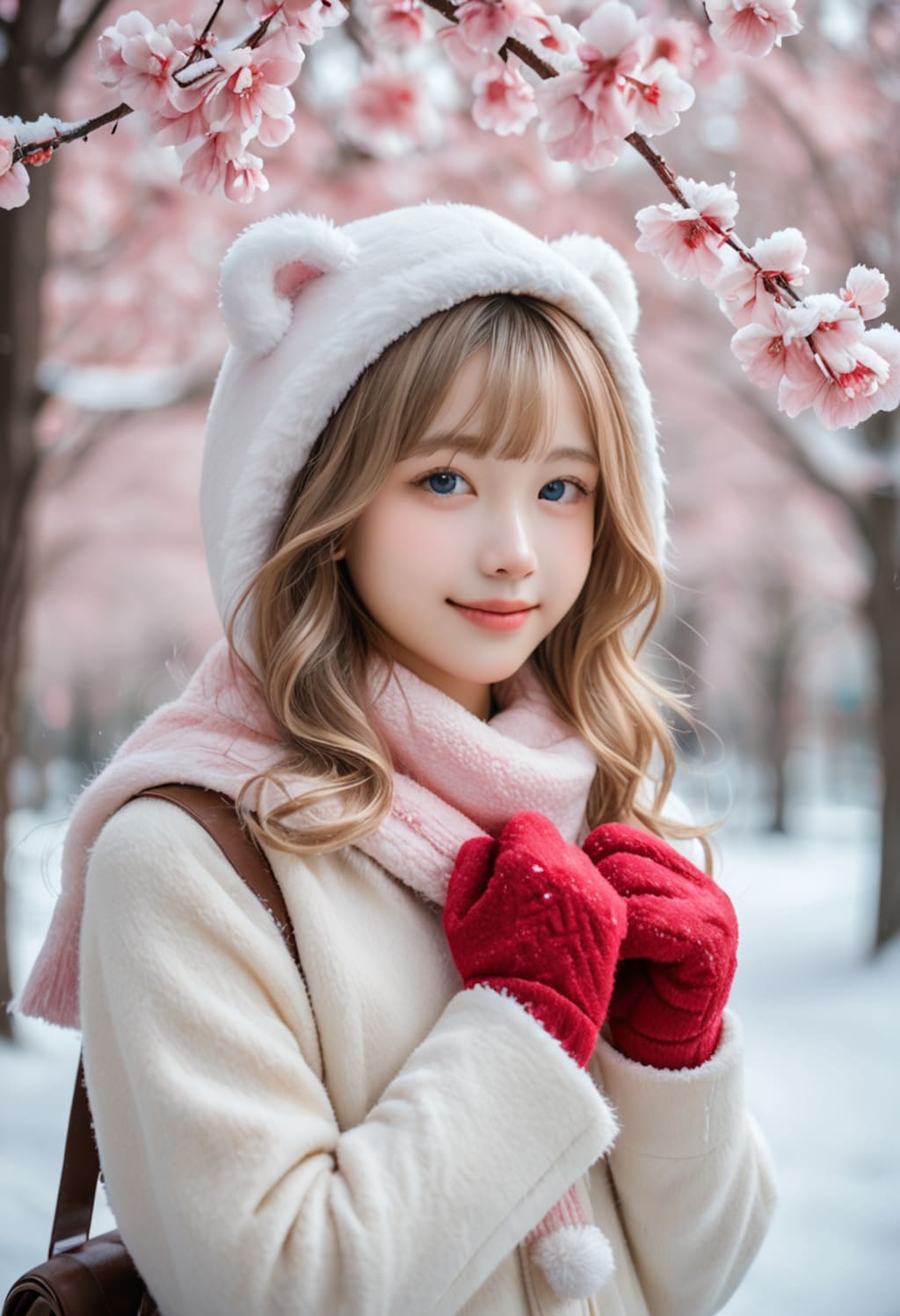 雪の中で咲く桜…君と一緒に、この瞬間を永遠に♡