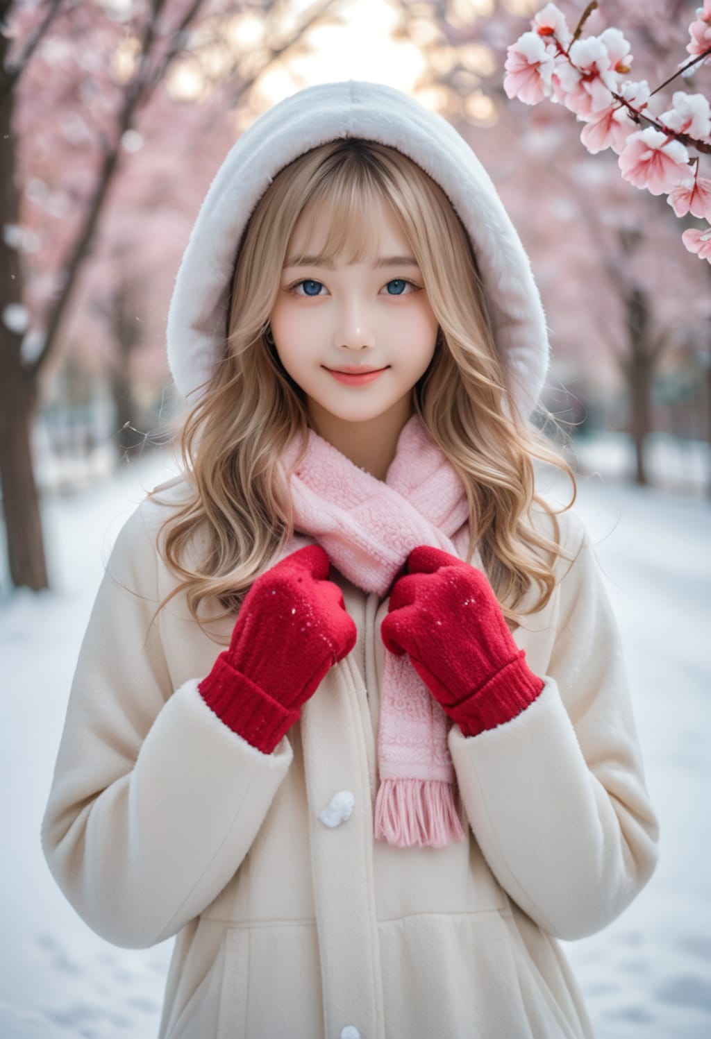 雪の中で咲く桜…君と一緒に、この瞬間を永遠に♡