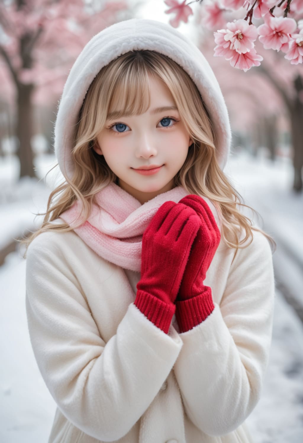 雪の中で咲く桜…君と一緒に、この瞬間を永遠に♡