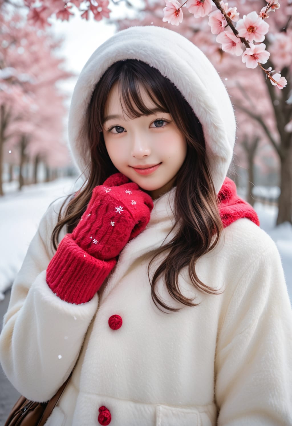 雪の中で咲く桜…君と一緒に、この瞬間を永遠に♡