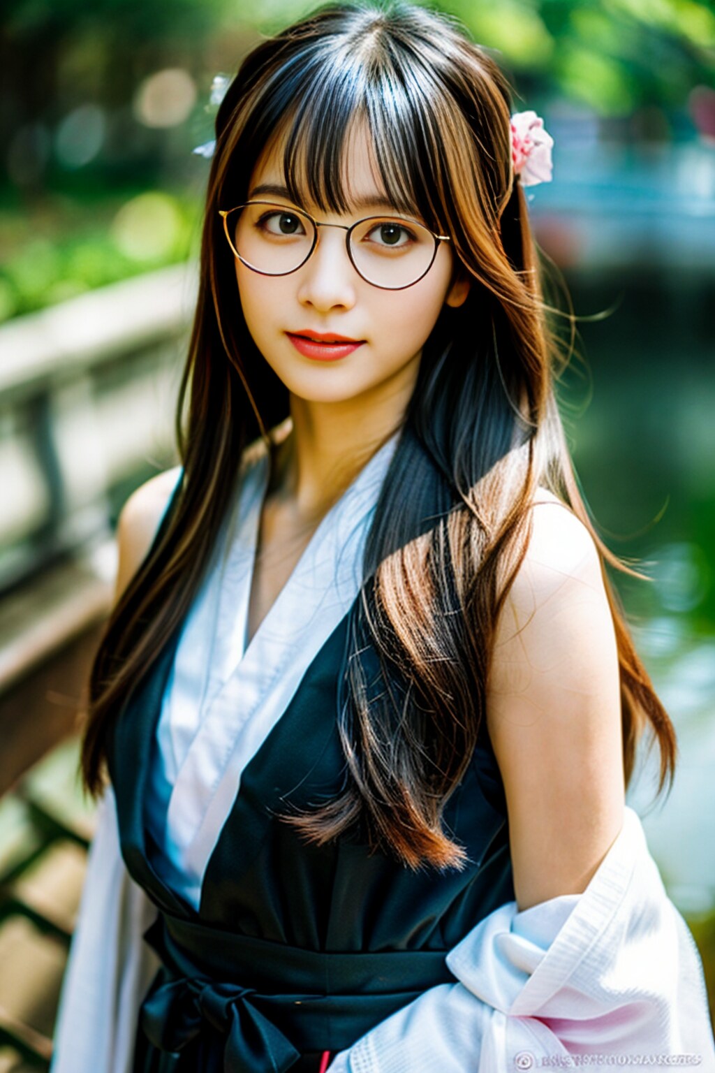 韓国風眼鏡女子