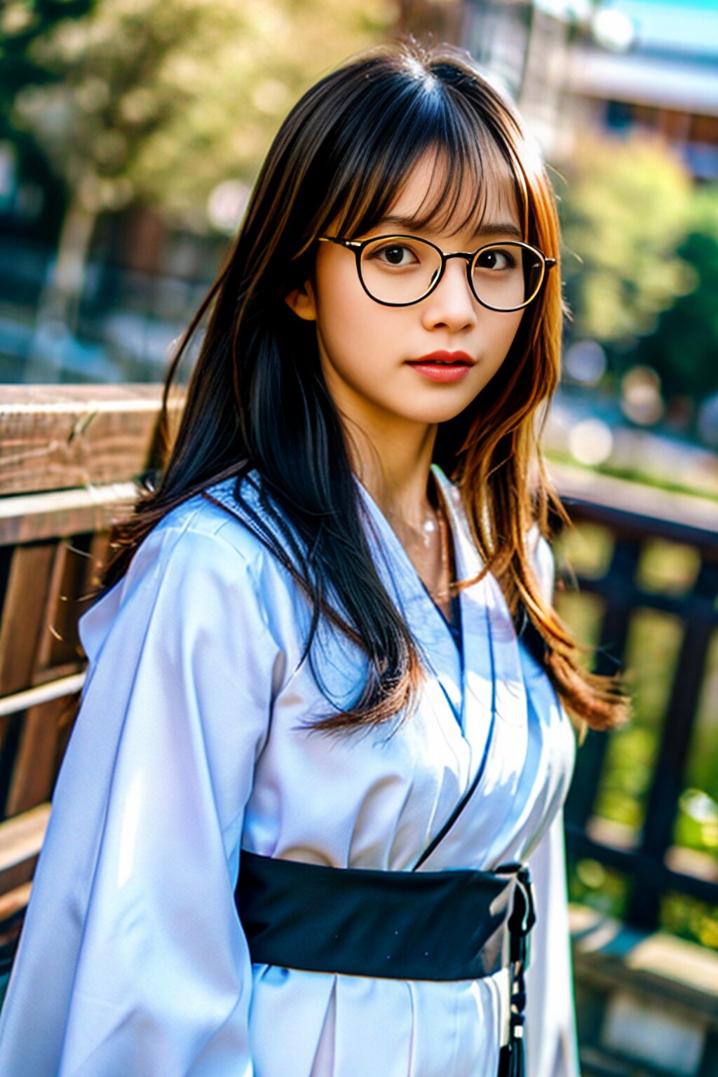 韓国風眼鏡女子