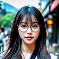 韓国風眼鏡女子 2枚目
