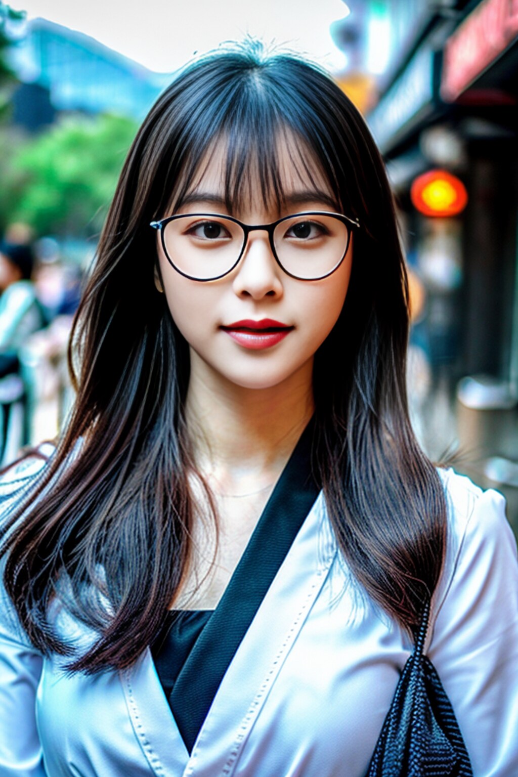 韓国風眼鏡女子