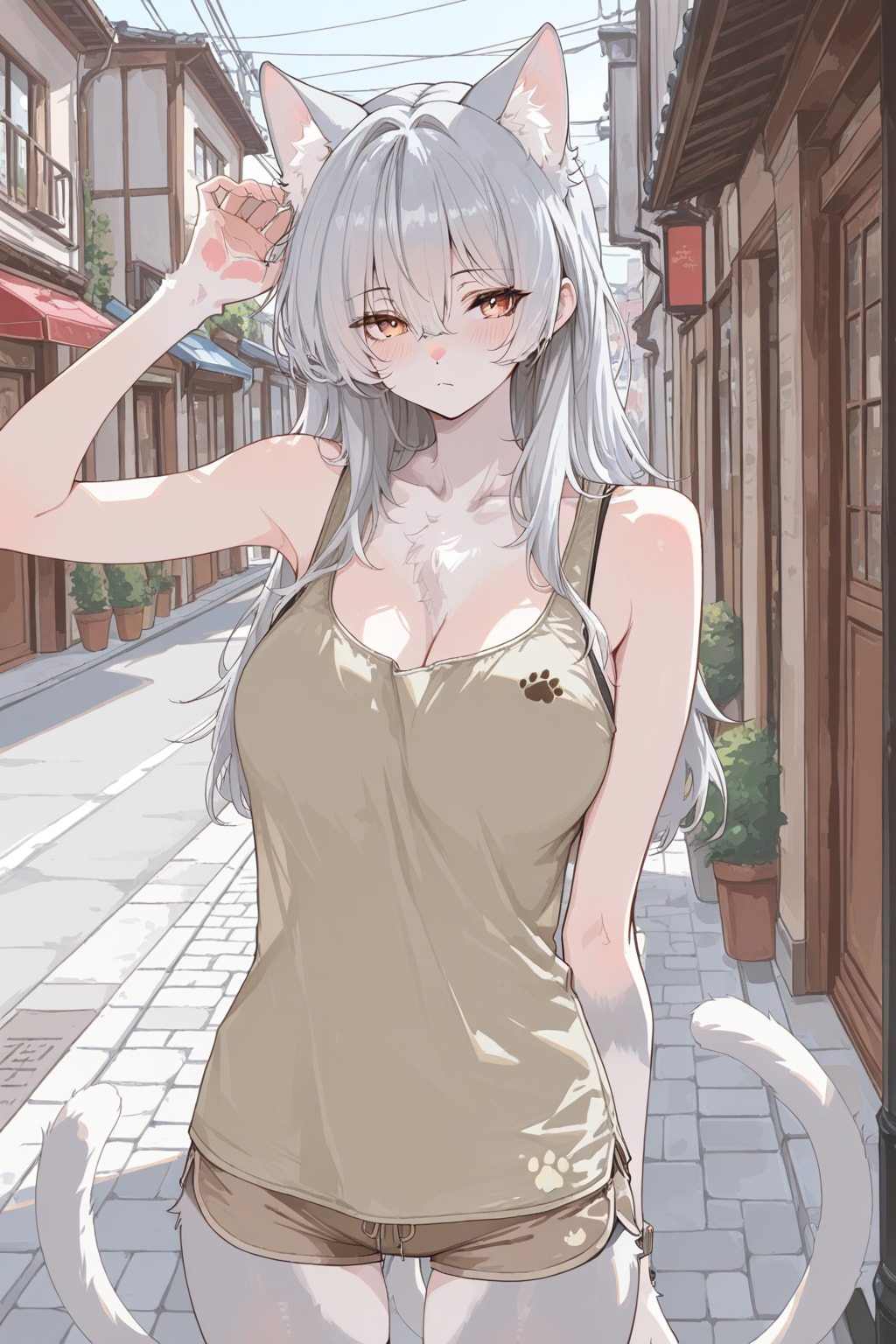 猫耳タンクトップ
