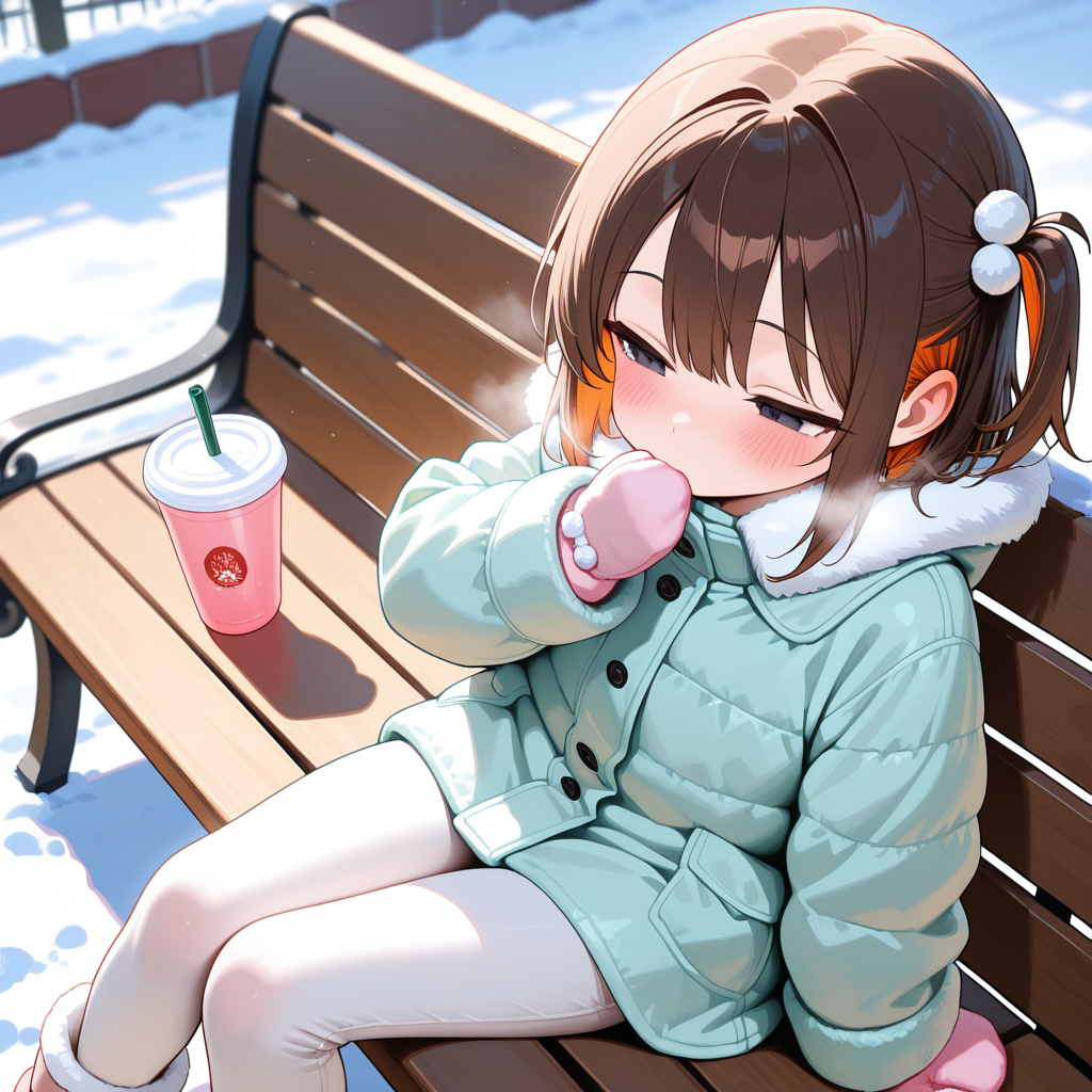 ベンチで一休み