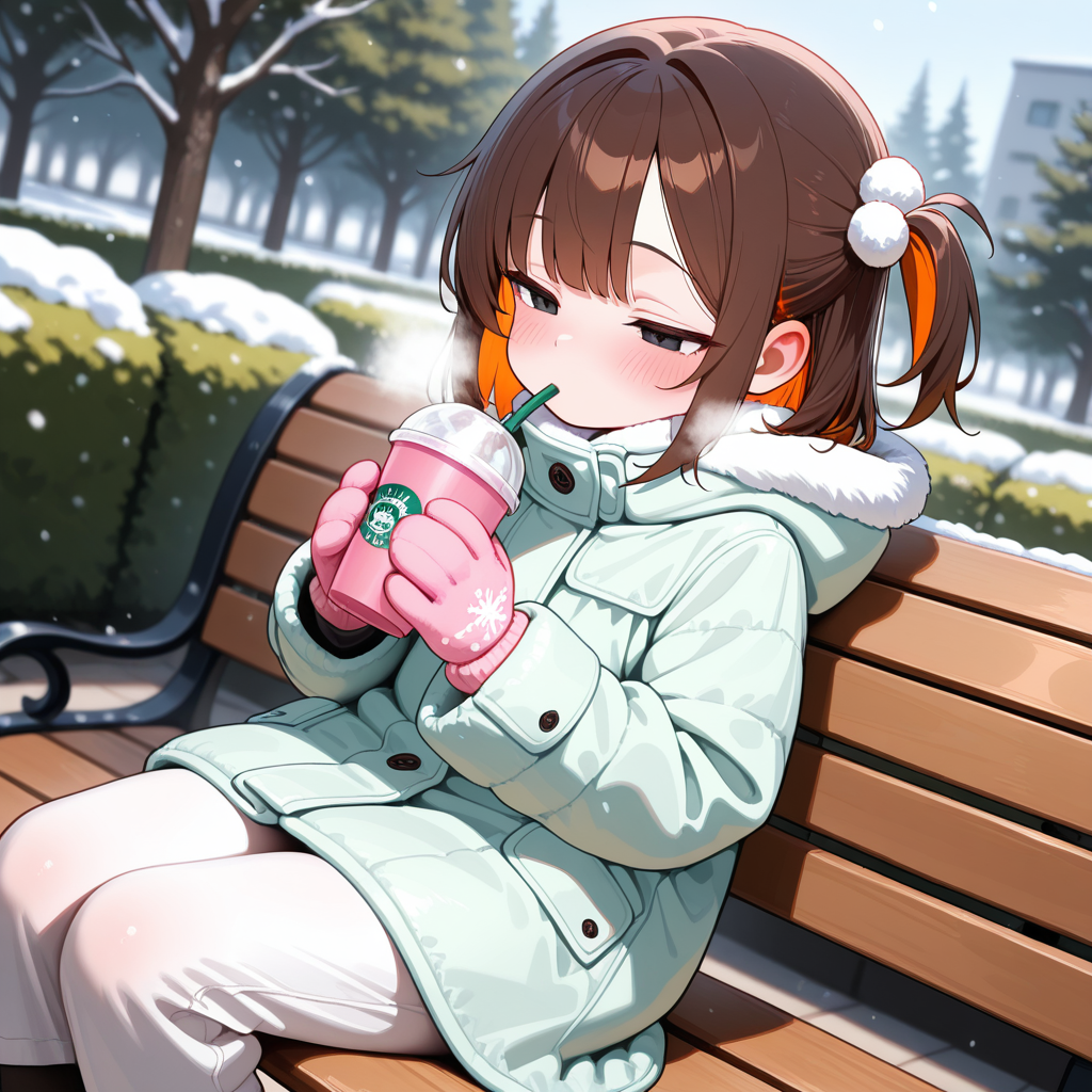 ベンチで一休み