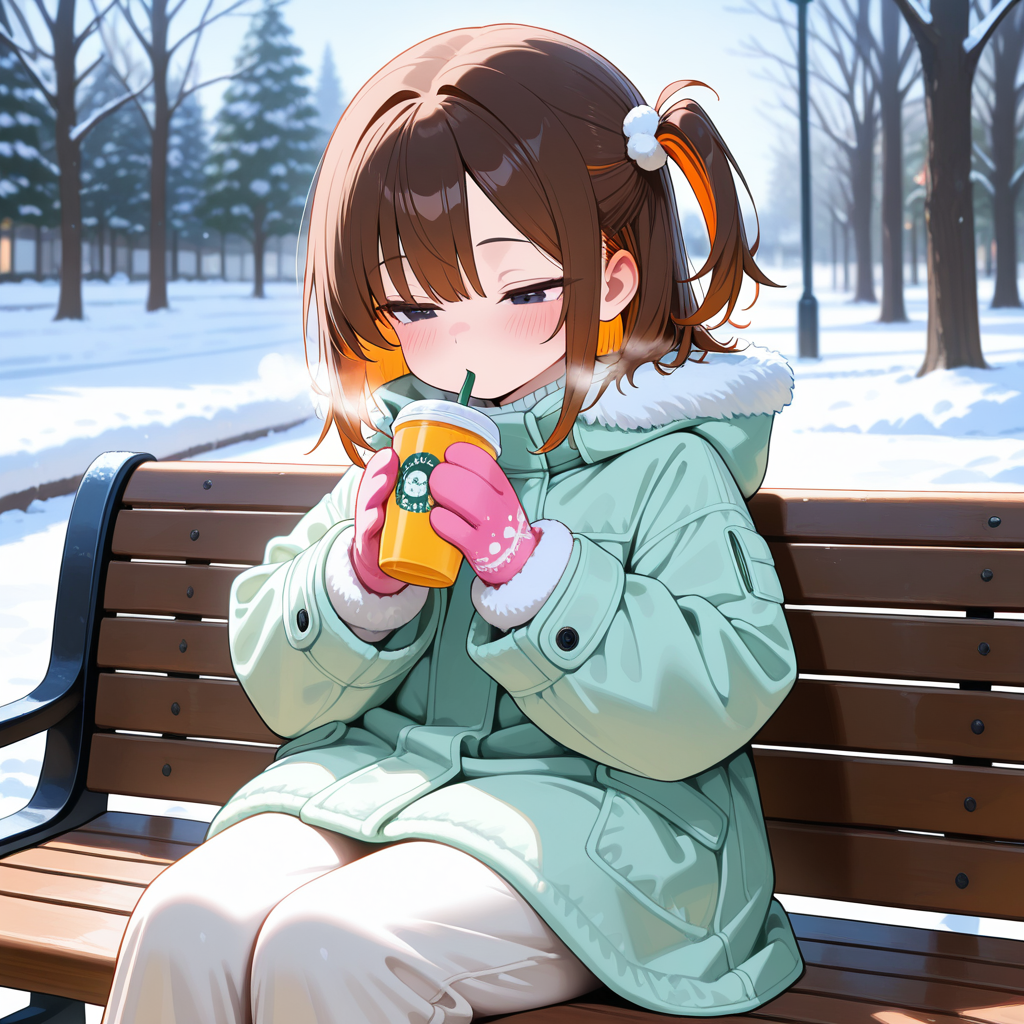 ベンチで一休み