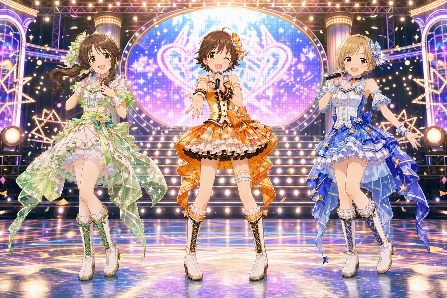 本田未央、相葉夕美、高森藍子でパッションなステージ | の人気AIイラスト・グラビア