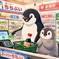 醤油瓶を買うクレイアニメのペンギン 4枚目