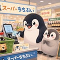 醤油瓶を買うクレイアニメのペンギン 3枚目