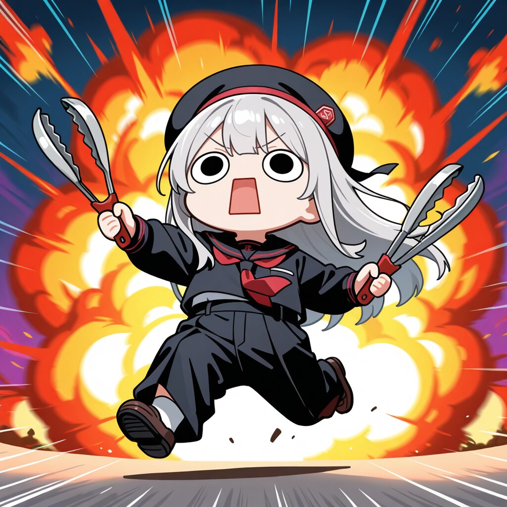 トング二刀流で暴れ出してしまいよったえらいこっちゃ嬢