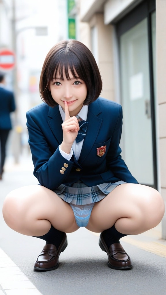 二人だけの秘密　パンチラ×しゃがみ